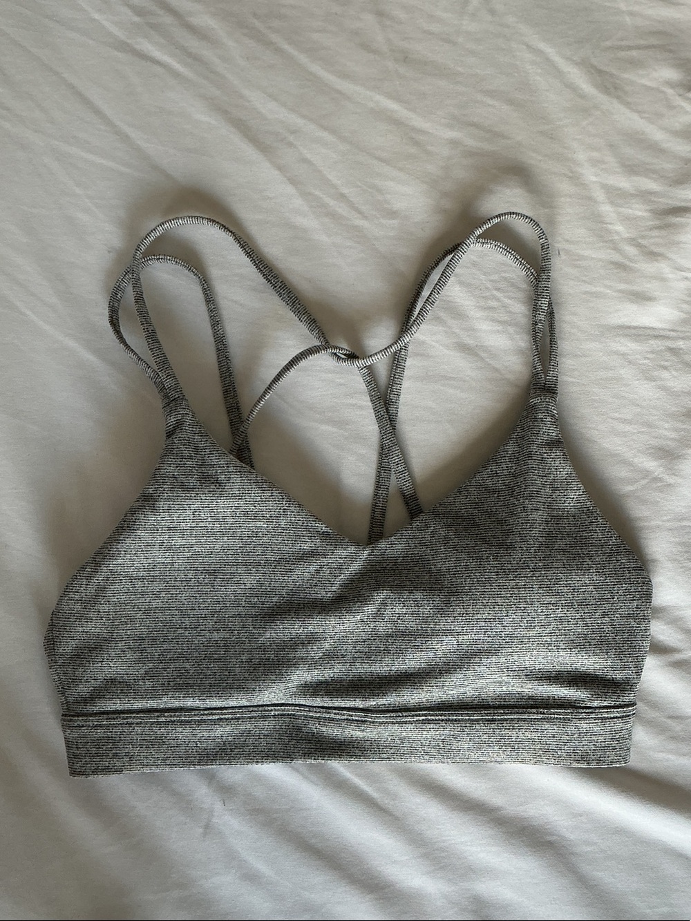 Gray Strappy Sports Bra